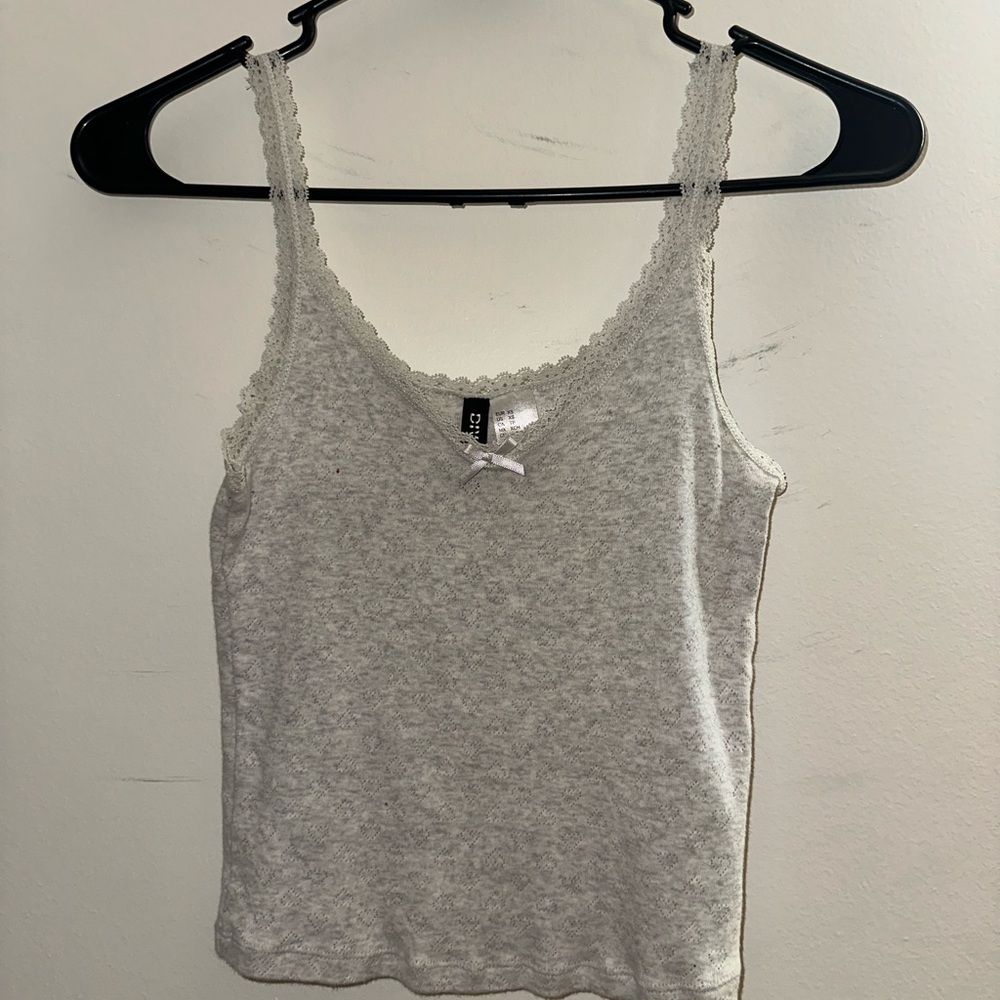 H&M White Ribbed Tank Top - Picture 3 of 5